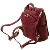 Rear Compartment And Shoulder Strap View Of The Bordeaux Ladies Backpack