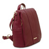 Angled and Side Pocket View Of The Bordeaux Ladies Backpack