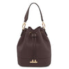 Front View Of The Chocolate Ladies Bucket Bag