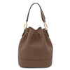 Rear View Of The Dark Taupe Ladies Bucket Bag