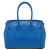 Rear View Of The Blue Ladies Handbag