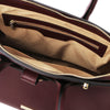 Internal Zip Pocket View Of The Bordeaux Ladies Handbag