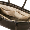 Internal Pocket View Of The Chocolate Ladies Handbag