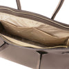 Internal Pocket View Of The Dark Taupe Ladies Handbag