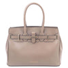 Front View Of The Light Taupe Ladies Handbag