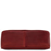 Leather Clutch Bag for Women - Bottom view of a red leather clutch bag showcasing its sleek design.