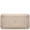 Underneath View Of The Beige Ladies Leather Duffle Bag