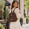 Woman In The Street With The Chocolate Ladies Small Leather Backpack
