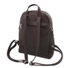 Rear and Strap View Of The Chocolate Ladies Small Leather Backpack