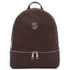 Front View Of The Chocolate Ladies Small Leather Backpack