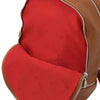 Inside Front Pocket View Of The Cognac Ladies Small Leather Backpack