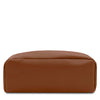 Underneath  View Of The Cognac Ladies Small Leather Backpack