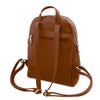 Rear  View Of The Cognac Ladies Small Leather Backpack