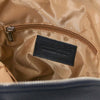 Internal Zip Pocket View Of The Dark Blue Ladies Small Leather Backpack