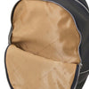 Inside Front Pocket View Of The Dark Blue Ladies Small Leather Backpack