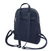 Rear View Of The Dark Blue Ladies Small Leather Backpack