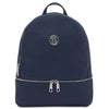 Front View Of The Dark Blue Ladies Small Leather Backpack