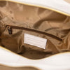 Internal Zip Pocket View Of The White Ladies Small Leather Backpack