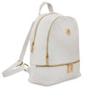 Angled View Of The White Ladies Small Leather Backpack