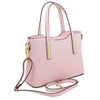 Angled and Shoulder Strap View Of The Ballet Pink Ladies Small Leather Handbag