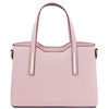 Front View Of The Ballet Pink Ladies Small Leather Handbag