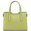 Rear View Of The Lime Green Ladies Small Leather Handbag