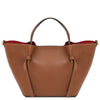 Rear View Of The Cognac Large Italian Handbag