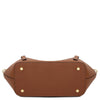 Underneath View Of The Cognac Large Italian Handbag