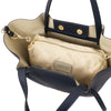 Internal Compartment View Of The Dark Blue Large Italian Handbag