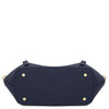 Underneath View Of The Dark Blue Large Italian Handbag