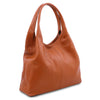 Angled View Of The Brandy Large Leather Shoulder Bag