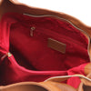 Internal Zip Pocket View Of The Cognac Large Leather Shoulder Bag