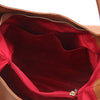 Internal Pocket View Of The Cognac Large Leather Shoulder Bag