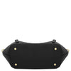 Womens Leather Shopping Bag and Toiletry Bag Set - bottom view showing pebbled texture and gold studs
