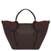 Rear View Of The Chocolate Large Italian Handbag