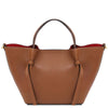Womens Leather Shopping Bag and Toiletry Bag Set featuring a spacious structured design and luxurious pebbled leather.