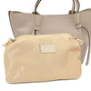 Removal Internal Compartment View Of The Light Taupe Large Italian Handbag