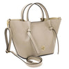 Womens Leather Shopping Bag and Toiletry Bag Set - elegant pebbled leather bag with spacious design and semi-rigid silhouette.