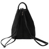 Rear View Of The Black Leather Backpack For Women