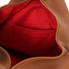 Internal  Pocket View Of The Cognac Leather Backpack For Women