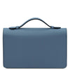 Leather Chain Clutch Bag in elegant denim with a stylish handle and sleek design, perfect for any occasion.