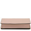 Leather Chain Clutch Bag in soft nude, showcasing a sleek and elegant design, perfect for stylish occasions.