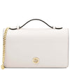 Stylish Leather Chain Clutch Bag featuring a sleek design and elegant gold chain.