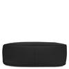 Bottom view of the Leather Clutch Bag showcasing its smooth black leather design.