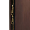Zip Closure View Of The Dark Brown Leather Document Case