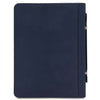 Rear View Of The Dark Blue Leather Document Case With Handle
