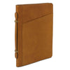 Angled View Of The Natural Leather Document Case With Handle