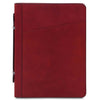 Front View Of The Red Leather Document Case With Handle