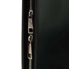 Zip Closure View Of The Black Leather Document Case With Ring Binder