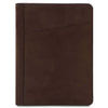 Front View Of The Dark Brown Leather Document Case With Ring Binder